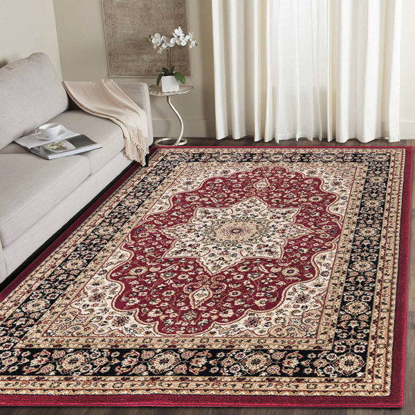 Latitude Vive Hull Tufted Red/Beige/Black Rug Wayfair.co.uk